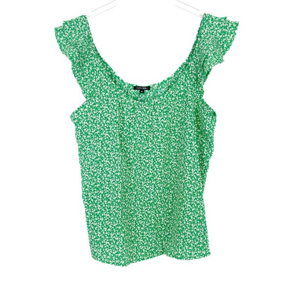 NWT Stitch Fix Papermoon Genevieve Flutter Sleeve Top Floral Green Size XL NEW - Picture 2 of 11